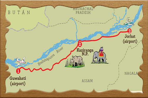 kaziranga map 